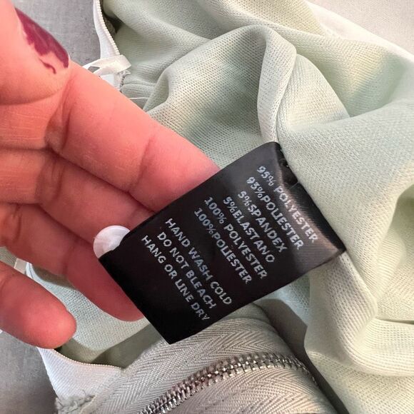 Blithe NWT White Green Open Back Sleeveless Cutout Halter Maxi Dress Small - Picture 11 of 12